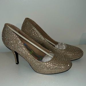 Gold Rhinestone 3in Heels